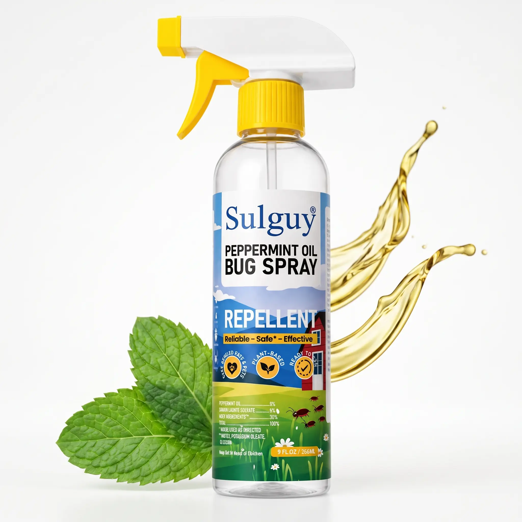Sulguy Peppermint Oil Pest Control Spray - Insect and Pest Control Spray, Effective Repellent Spray,Natural Repellent for Ants, Spiders, and Cockroaches,Indoor Household Pest Control