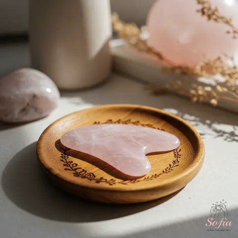 1-Piece Portable Mini Heart-Shaped Crystal Gua Sha Board - Manual Facial Slimming & Massage Tool, Desk/Shelf/Altar Decor, Xmas Gift for Beauty & Body Care Comfort