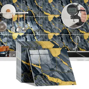 Self-Adhesive Marble Tile Stickers Set, Waterproof PVC Wall Decor, Durable Floor Tiles, Easy to Apply and Remove, Perfect for Living Room Kitchen Bathroom