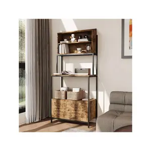 5-Tier Bakers Rack With Power Outlet, 67.7'' Microwave Stand With Storage Cabinet & Open Shelves, Industrial Kitchen Rack Coffee Bar For Pots, Pans & Spices  5 Tier Bakers Rack, Standing Kitchen Coffee Bar Microwave Stand Ra