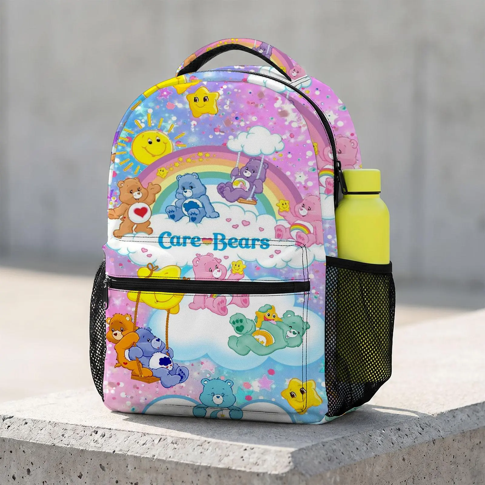 Care-Bears Trending Cute Cartoon Laptop Backpack | Aesthetic Print Travel Daypack | Durable Lightweight Schoolbag Bookbag for Men & Women