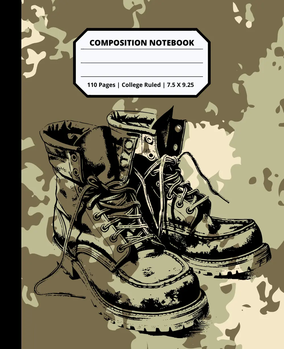 Military Army Design Composition Notebook for Adults Kids Boys Girls Teens Cute Military Camouflage Notebook Gift for Cadets or Patriots