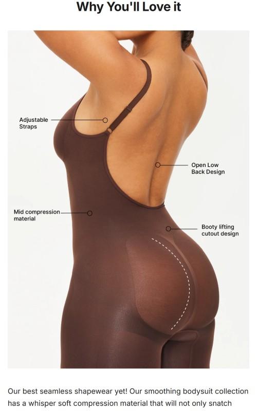 SmoothingSeamless Open-Back Bodysuit