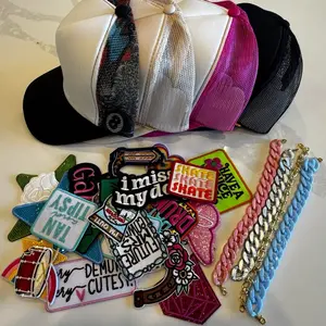Trucker Hat Bar Bundle - 4 Hats, 4 Chains, 100 patches!! Hat party in a box!