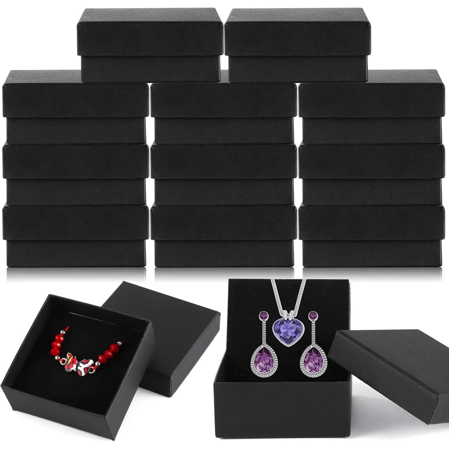 Jewelry Gift Boxes Small Gift Boxes for Necklace Ring Bracelet Earring Cotton Filled Jewelry Box
