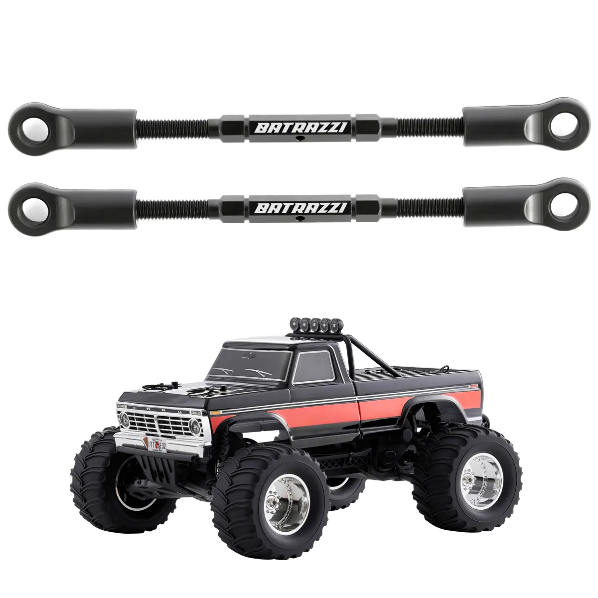 BATRAZZI Durable Adjustable Iron Steering Link - 102mm Length, 5.5mm Thickness, Low-Maintenance High-Performance RC Electric Toy Accessory for FMS 1:10 F100 Truck