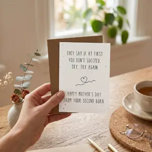 Funny Mother’s Day Card for Mom – Second Born Joke, Favorite Child Humor, Sarcastic Gag Gift from Daughter or Son