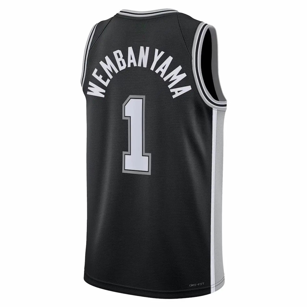 Unisex Basketball #1 Wembanyama San Antonio Team Swingman Jersey - Icon Edition - Black