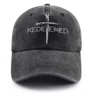 Christian Gifts for Women Men, Funny Embroidered Jesus Cross Nails Hat, Adjustable Washed Cotton Religious Faith Redeemed Baseball Cap, Christ Blessed Gifts for Dad Mom Grandma Grandpa Family Friends