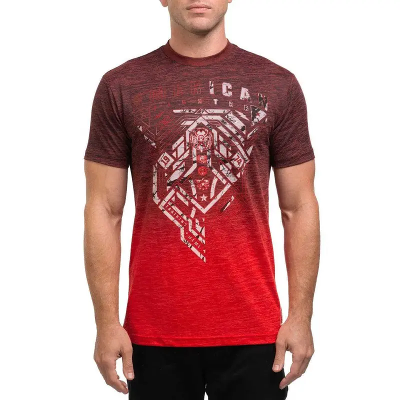 American Fighter Men's Irvine Apple Red & Dark Apple Red Short Sleeve T Shirt Tee