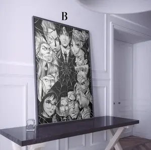 Phantom Troupe Web Wall Art, Hunter x Hunter Villain Poster With Manga Style Prints, Classic Dark Theme, frameless