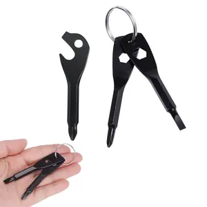 Portable 6-in-1 Keychain Screwdriver, Mini Pocket Tool with Phillips, Slotted, Hex Wrench, Multi Function EDC Gadget, Father’s Day Gift for Dad, Husband, Boyfriend, Practical Tool for Home and Outdoor