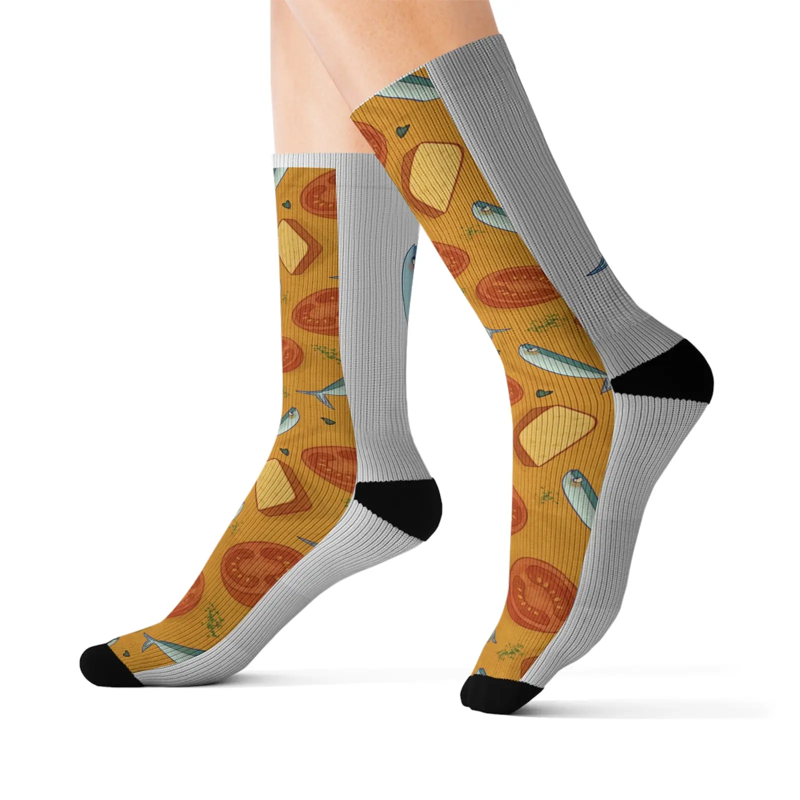 Fun Foodie Sublimation Socks - Quirky Snack Design, Gift for Food Lovers, Cozy Accessories, Perfect for Parties, Unique Fashion Statement
