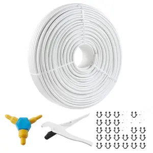 PEX-AL-PEX Tube 984ft Long, 5/8 Inch Diameter Aluminum-Plastic Composite Pipe With Oxygen Barrier For Radiant Floor Heating Systems, PEX Tubing With 0.08 Inch Wall Thickness And Inner Aluminum Layer, High-Density Plumbing