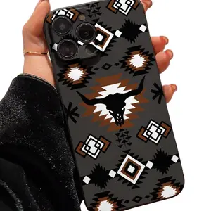 Western Cow Pattern Phone Case, Anti-drop Cellphone Protective Case, Total Protective Shockproof Mobile Phone Cover for iPhone 11 12 13 14 15 16 17 Series, Phone Cases