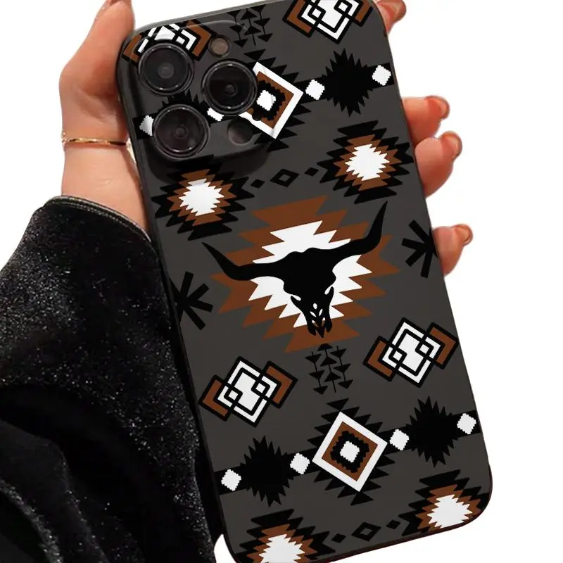 Western Cow Pattern TPU Smartphone Case - Anti-Drop Protection Accessory, Total Protection Shockproof Cover for iPhone 11-17 Series
