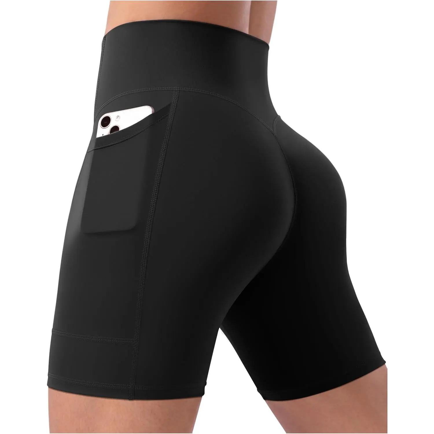 Women's Creamluxe High-Waisted Sporty Chic Yoga Shorts - Workout Running Volleyball Shorts with Pockets, Multiple Inseam Options (2.5"/4"/6"/8"/10") Athletic Split Design