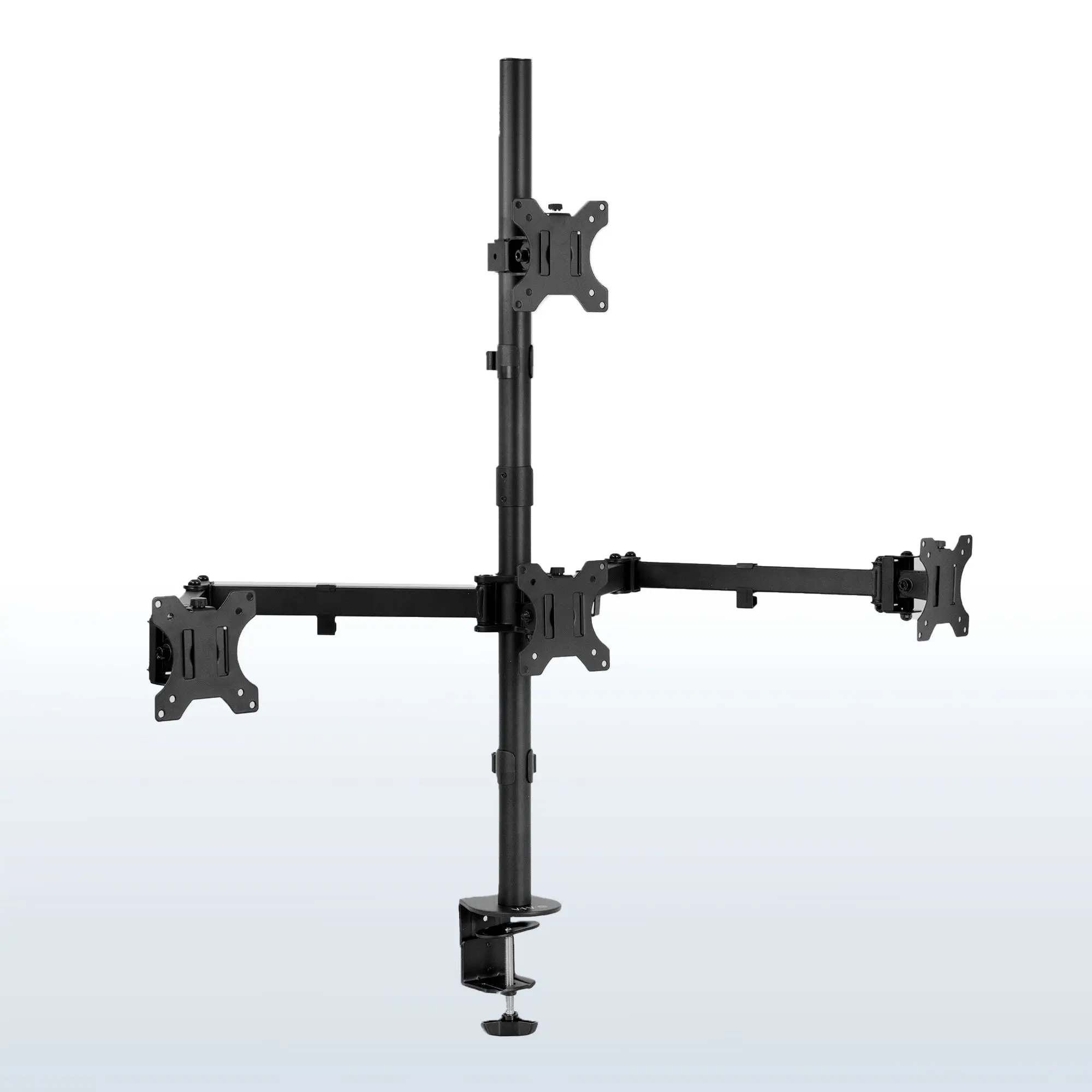 Quad Monitor Desk Mount - Adjustable Computer Monitor Stand, Ergonomic, Flat Back, Flexible Platforms & Stands for 13”-24” Screens, Adjustable Monitor Mount, Ergonomic Platforms & Stands