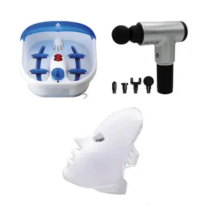 Total Self-Care System – Heated Foot Spa, Percussion Massage Gun & 7-Color LED Beauty Mask
