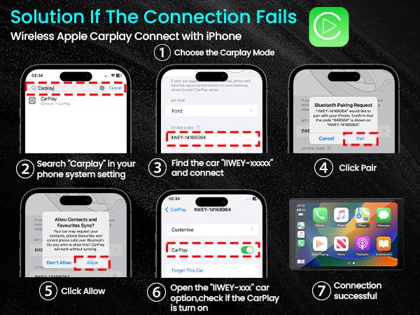8” Wireless Apple CarPlay Screen for Car with Android Auto & 1080P Backup Camera, Rotatable Touchscreen Car Stereo, Vertical & Horizontal Mode, Bluetooth, GPS Navigation, Mirror Link