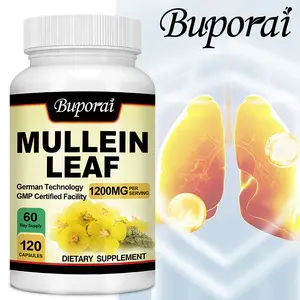 Buporai Mullein Leaf Dietary Nutrition Capsules, naturally extracted, 120 capsules, 60-day supply, supports respiratory health.