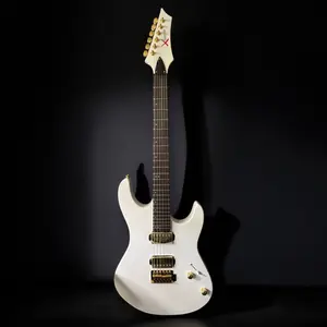 SnowStike Electric Guitar - White Body with Gold Hardware Musical Instrument