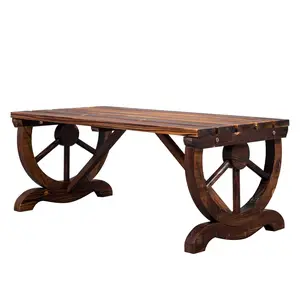2-Person Rustic Wood Bench