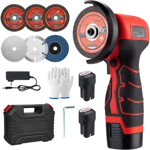 Cordless Angle  Kit, 19,500 RPM Mini Electric Angle Grinding Tool with 2 count 16.8V 2000mAh  and 6  Discs, 3-Inch Handheld  for Metal/  and Grinding