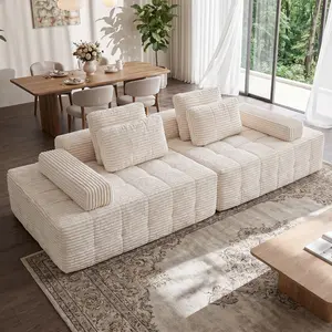 Father’s Day: 113-inch modular, seamless sofa bed. Compact frameless corduroy fabric, multifunctional floor sofa suitable for comfortable reading nooks and guest room spaces; ergonomic design; modular outdoor leisure living room furniture shipped as a two