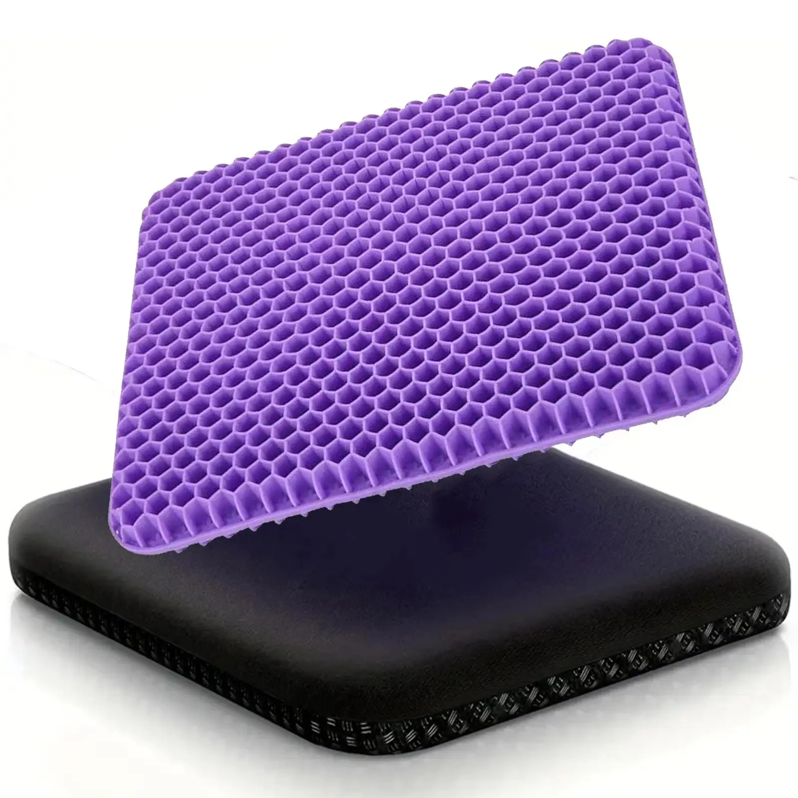 Comfortable Gel Seat Cushion with Cooling Design, Breathable Honeycomb Chair Pad, Strong Support for Office Desk Chair, Car Driving and Wheelchair