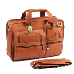 Claire Chase 149E-saddle Slimline Executive Briefcase - Saddle