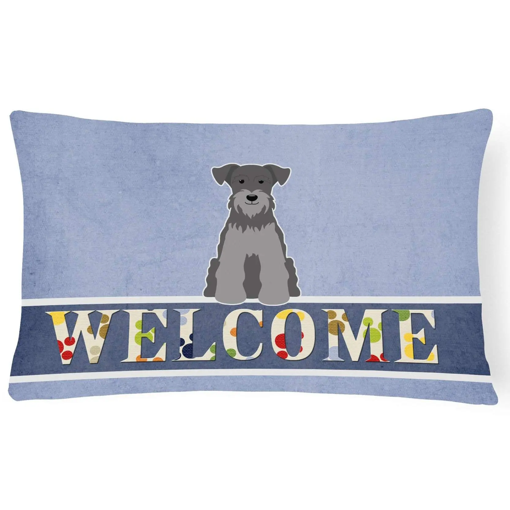 Black Silver Miniature Schnauzer Animals Decorative Pillow, 100% Polyester Canvas Fabric, Water-Resistant, Indoor/Outdoor Use, Artistic Look, Model BB5633PW1216