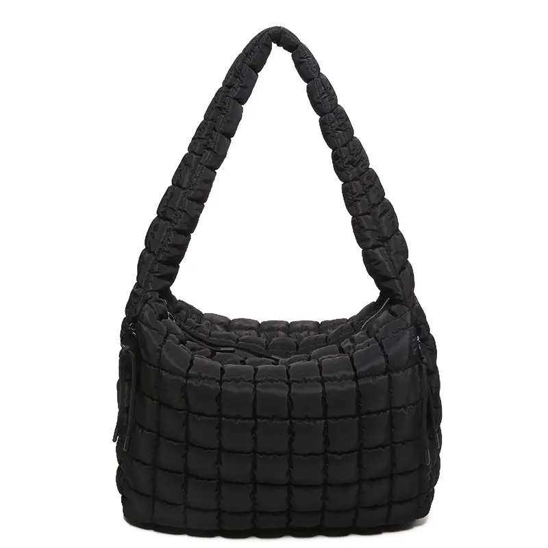 Clarissa Cloud Haven Women's Puffer Crossbody Hobo Tote - Chic Nylon Quilted Multi-Function Bag with Multiple Pockets, Shoulder Straps, Zipper Closure, Lightweight Shape for Work, Casual Wear, Shopping Sprees (Puff Women's Crossbody & Shoulder Bags)