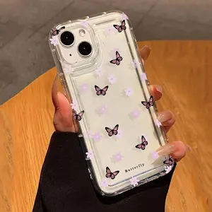 Butterfly Pattern Phone Case, Decorative Phone Protector Cover, Phone Accessories Compatible with iPhone 16 15 14 13 12 11 Pro Max