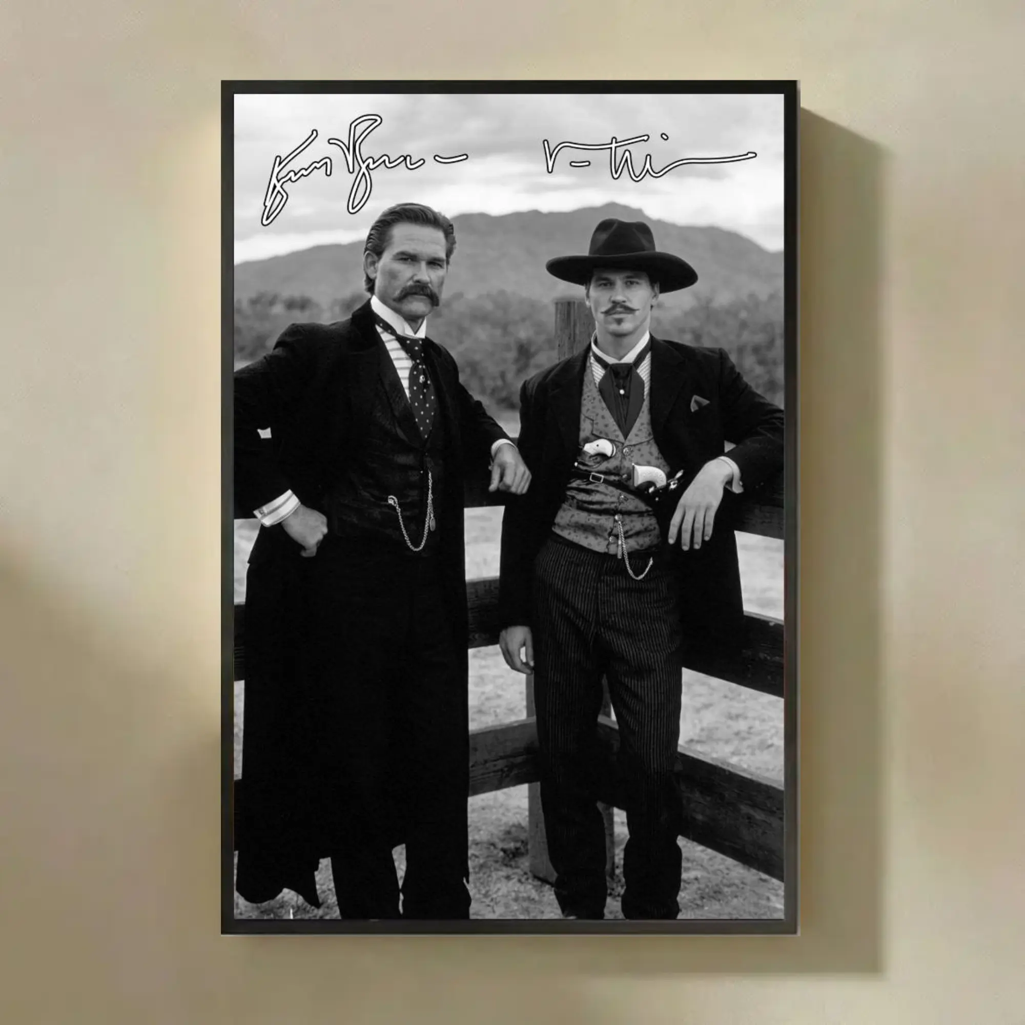 [NO FRAME] Vintage Tombstone Movie Poster, Doc Holliday & Earp Brothers Walking Scene Warll Art