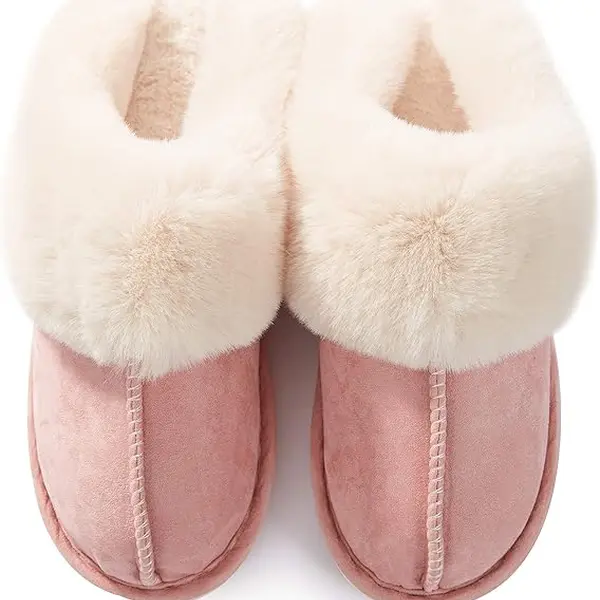 Women's Plush Faux Fur Open-Toe Slide House Slippers - Trendy Casual, Quick Slip-On, Non-Slip Platform Sole, Warm Fleece, Moccasin Style, Indoor Home Footwear, US 10.5-11.5 Winter Gifts, Shoes for Women