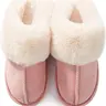 Women's Plush Faux Fur Open-Toe Slide House Slippers - Trendy Casual, Quick Slip-On, Non-Slip Platform Sole, Warm Fleece, Moccasin Style, Indoor Home Footwear, US 10.5-11.5 Winter Gifts, Shoes for Women
