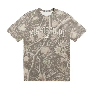 Ole Miss Uscape Apparel Back Bay Camouflage T-shirt, Mississippi State Printed camo Woodland Shirt