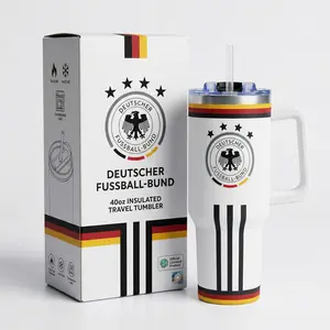 [No Box] Germany Soccer Tumbler 40oz, 2026 World Cup Fan Cup, Football Gift