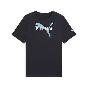 PUMA Mens Robust Crew Neck Short Sleeve Graphic Casual Tops Casual - Blue