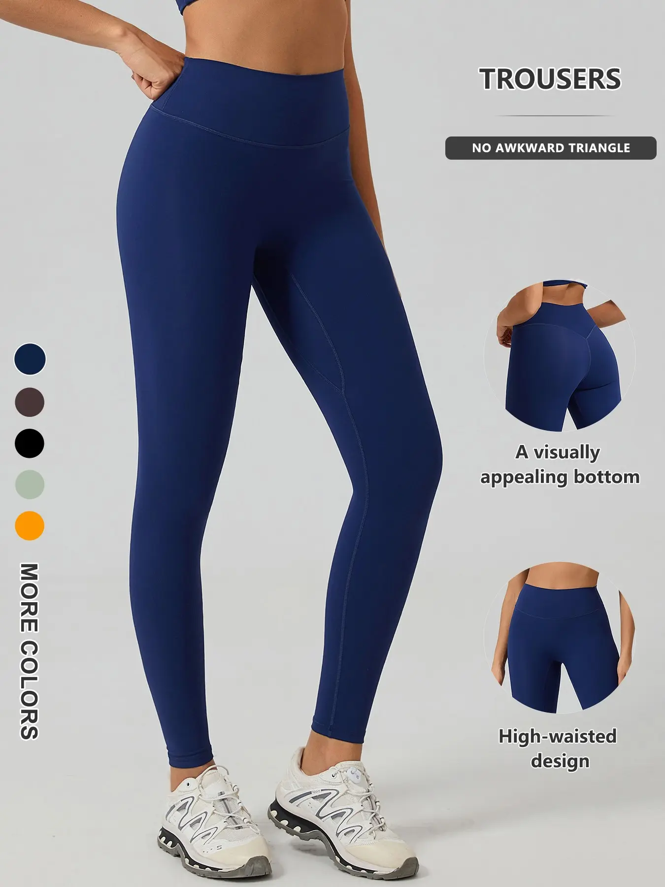 Women's High-Waist Quick-Dry Yoga Leggings, High Waisted Leggings, High Waisted Sportswear, Sporty Plain Color Tight Fit, Breathable Nylon+elastane, All-Season Workout Pants