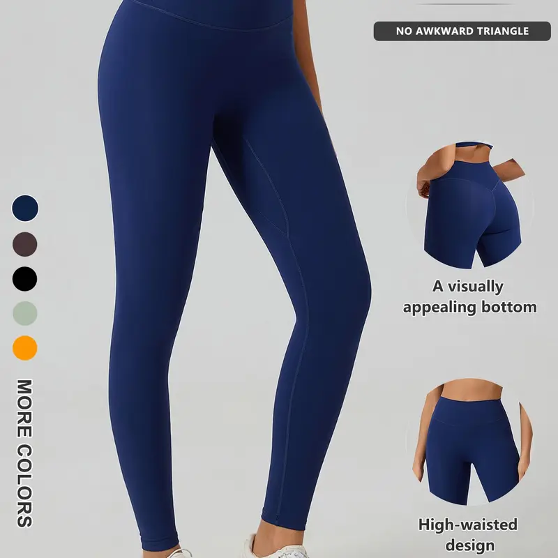 Women's High-Waist Quick-Dry Yoga Leggings, High Waisted Leggings, High Waisted Sportswear, Workout Clothes Women, Sporty Plain Color Tight Fit, Breathable Nylon+elastane, All-Season Workout Pants