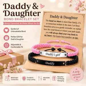 Matching Father Daughter Bracelet – Gift for Dad from Daughter, Father's Day Birthday Christmas Gifts for Daddy