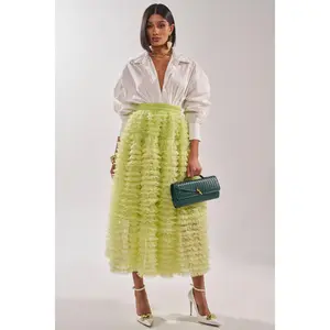 LOVE THE DRAMA MESH MAXI SKIRT