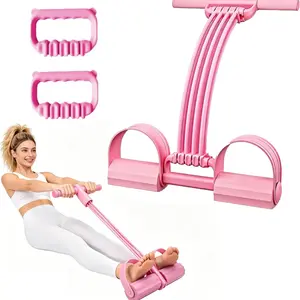 Pedal Resistance Band with Handle,  Upgraded 8-Tubes Manual Tension Training Pedal, Multifunction Rubber Foot Fitness Bands for Abdomen, Waist, Arm, Leg, Exercise Bands
