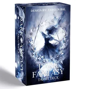 13x8 cm Dark Fantasy Tarot Cards Deck, 78 Cards 13x8cm, Gothic Aesthetic, Shadow & Light Design, Haunting Imagery, Self-Reflection Guide Included