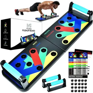 Push Up Board Set with Resistance Bands & Jump Rope, Foldable Multi-Function Push Up Bar for Home Workout, Strength Training & Fitness Equipment