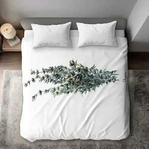 Begin Home Decor C1DCKSW0ZJKW6E Thyme Leaves Bundle - Green Gastronomy King Size Duvet Cover - Home Decor