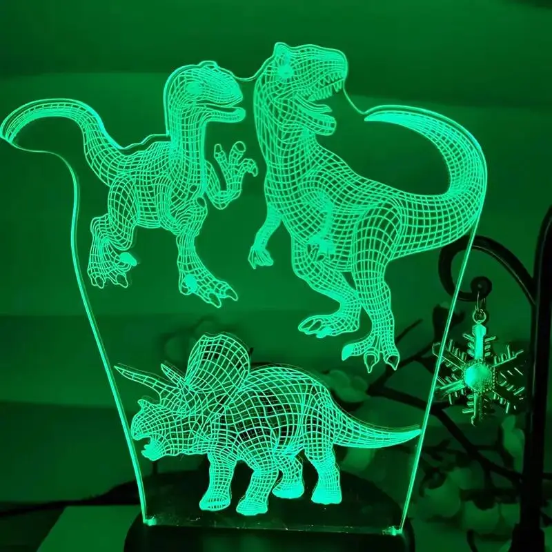 USB Powered Dinosaur Design LED Light, 7 Colors Changing Night Light, Decorative Desk Lamp For Bedroom Home Living Room Decor, Room Accessories