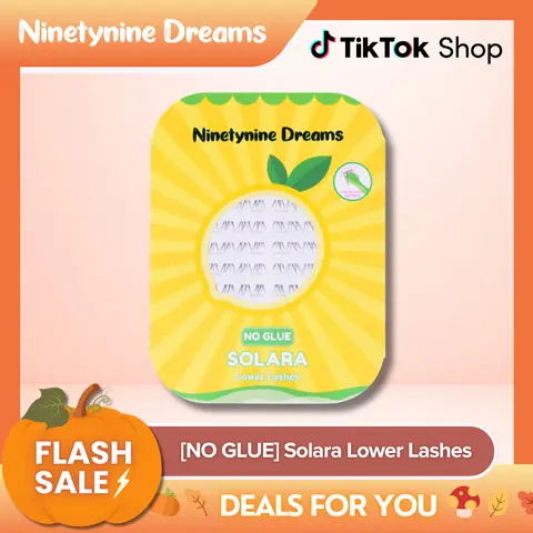 Ninetynine Dreams [NO GLUE] Solara Lower Lashes | Self-Adhesive Pre-Glued Press-On Bottom Lashes, Natural Feathery Lower False Eyelashes, Soft Lightweight Wispy Lower Lashes, Beginner Friendly No Glue Lower Lashes for Everyday Makeup